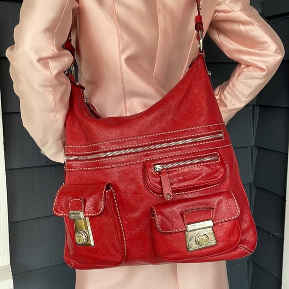 TOD’S Red Leather Large Crossbody Bag - Picture 4 of 12